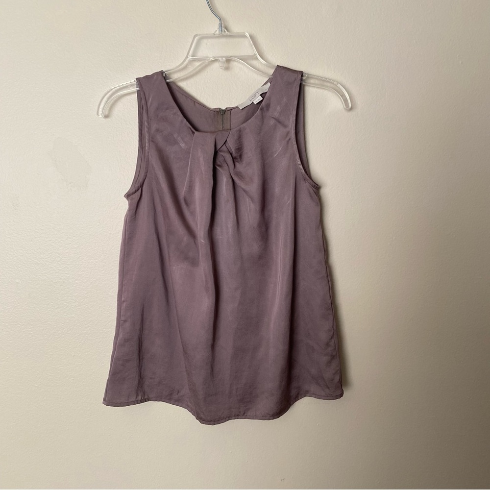 Loft petite S light brown tan blouse top shirt petites EUC